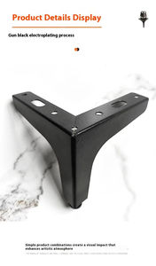 Pied de meuble en métal pour table de salle à manger, cuisine, salon, bureau à domicile, hôtel et atelier - Design en forme de L, robuste - Product Image 3