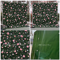 Panneau de décoration mural artificiel 8x8 pieds, fleurs rouges pour mariage, fleurs artificielles pour mur