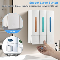 Distributeur mural 3-en-1 ZHUO AO pour savon liquide, shampoing et gel douche, idéal pour toilettes publiques et hôtels