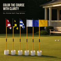Ensemble de mini-drapeaux de golf personnalisés de 3 pieds en fibre de verre avec coupelle pour l'entraînement au golf en extérieur