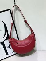 Sac à bandoulière croisé haut de gamme en PU, design croissant, style niche, pour femme, avec fermeture éclair, collection 3320 #