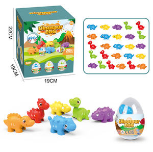 Jeu éducatif en plastique coloré de dinosaures de dessin animé, jeu de correspondance des couleurs <span class=keywords><strong>math</strong></span>ématiques avec cartes nominatives pour les enfants de 5 à 7 ans - Product Image 4