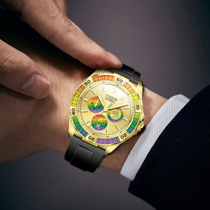 Reloj Mecánico Automático MIGE para Hombre, Esfera Verde, Correa de Silicona, Caja Redonda de 43 mm, Cristal de Zafiro, Cronógrafo, Estilo Deportivo - Product Image 3
