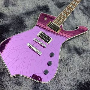 Guitarra Eléctrica <span class=keywords><strong>IbaneZ</strong></span> de Alta Calidad con Acabado Espejo Morado con Efecto Ice Crack, Lujosa y Sofisticada, Ideal para Presentaciones - Product Image 1