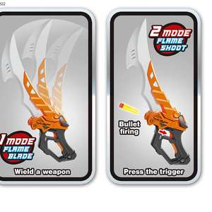 Cartoon Soft Bullet Gun 2 in 1 a forma di coltello gioco di tiro giocattolo ad alta potenza Soft Gun - Product Image 2