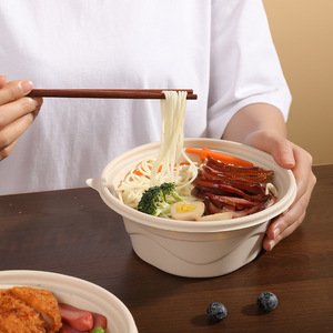 กล่องอาหารกลางวันแบบใช้แล้วทิ้งทำจากแป้งข้าวโพดย่อยสลายได้650มล. สามารถปรับแต่งได้ - Product Image 3