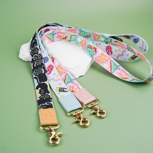 Custom <b>Polyester</b>+Leather Keychain Leather <b>Lanyards</b> Short Wrist Strap <b>Lanyard</b> - Product Image 1