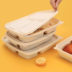 Gran oferta, caja Bento de plástico desechable biodegradable ecológica personalizada para llevar y embalaje de entrega de <span class=keywords><strong>comida</strong></span> rápida - Product Image 3