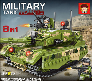 <span class=keywords><strong>Prix</strong></span> usine Wars militaire 8-en-1 réservoir jouets assemblés Kits de modèles de blocs de construction de particules pour enfants - Product Image 2