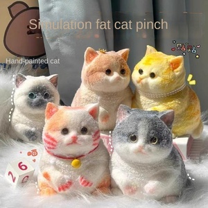 Simulation cat <b>squishy</b> stress-relief toy, a viral hit-plush cat squeeze doll, the ultimate office decompression gadget. - Product Image 1