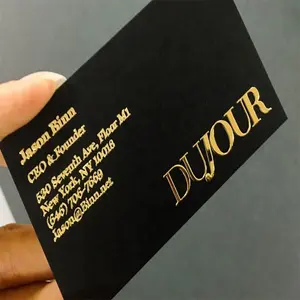 Impresión de tarjetas de visita diseño especial libre de papel creativo grabado a doble cara Impresión de tarjetas de visita doradas