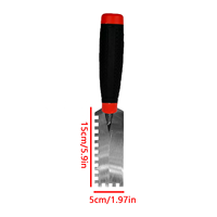 Truelle à rainures de 6 x 2 pouces, truelle à carrelage |   Spatule à encoches carrées de 1/4 pouce, poignée souple, pour appliquer et étaler le coulis et l'adhésif