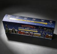 Cajas de Regalo Personalizadas para Calendario de Adviento de Ginebra Navideño de 6 Días, con Ventanas Desgarrables, Impresión a Todo Color y Estampado en Lámina Dorada