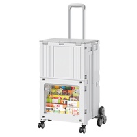 Chariot de courses pliable HONGJINFUN YN8030 avec cadre en alliage, roues élargies, portable, mobile, pour la maison, le supermarché, le camping en plein air