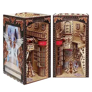 Booknooks Miniatur Buch Nook Regal Einsatz DIY 3D Holz Puzzle Kit Puppenhaus Bücherregal Buchs tützen Dekor