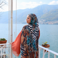 Fabricants de hijabs en Chine, hijab châle en modal à imprimé cerf, ourlet bébé, pour femmes musulmanes, nouvelle collection classique, OEM