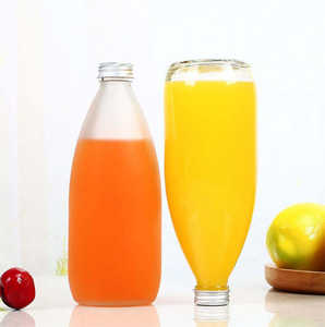 Bouteille en verre givré personnalisée avec étiquette transparente de 250 ml et 500 ml pour café, boissons, jus de fruits, lait, vin, avec bouchon à vis en aluminium - Product Image 3