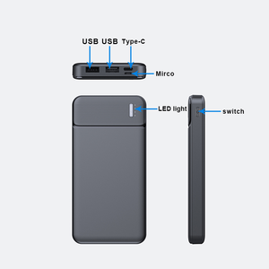2023 Hot Selling Custom LED Logo Ultrathin Slim Charger Promotion 10000mAh 20000mAh High Capacity Dual USB Fast Charging Power Bank