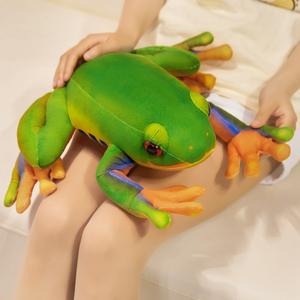 Juguetes de Peluche de Rana Realista de 10 Pulgadas, Rana Verde de Peluche, Criaturas de la Naturaleza, Bordado de Logotipo Personalizado - Product Image 5