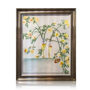 Exquis <span class=keywords><strong>fleurs</strong></span> faites à la main grès <span class=keywords><strong>peinture</strong></span> mur Art grès <span class=keywords><strong>peinture</strong></span> avec toile pour la décoration intérieure et ornement oeuvre - Product Image 1