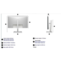 Nuevo Monitor Dell de 31.5 Pulgadas 4K -UltraSharp Hub Premium Edition IPS Plateado 120Hz 140W Interfaz Thunderbolt 4 HDR600 U3225QE