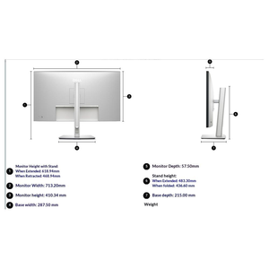 Nieuwe Dell Monitor 31,5 inch 4K - UltraSharp Hub Premium Edition IPS Zilver 120Hz 140W Thunderbolt 4 Interface HDR600 U3225QE - Product Image 4