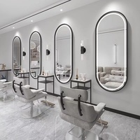 Miroir Doré LED Mural Moderne K Floor Style Européen Simple avec Lumière pour Hôtel, Salon de Coiffure et Barber Shop