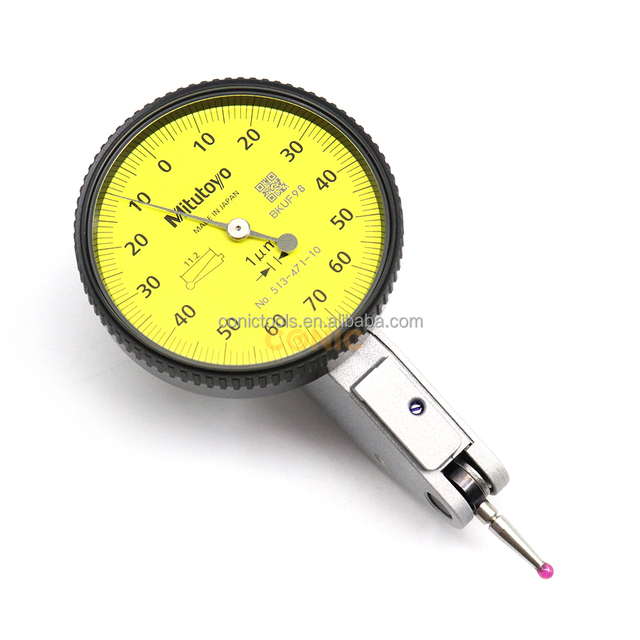 Original Mitutoyo 0-0.14mmx0.001mm Large Micron Dial test Indicator with Ruby Ball Head 513-471-10E