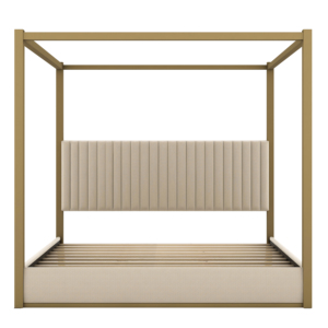 Modern King <b>Size</b> Adjustable Convertible Velvet Upholstery Canopy Platform <b>Bed</b> Wood Frame Headboard for Bedroom Home Furniture - Product Image 5