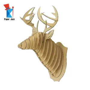 Nhà máy trực tiếp nhà Deco và Pop hiển thị 3D tông Câu Đố động vật thân thiện với Hươu Trophy đầu tazos Đồ chơi giáo dục cho trẻ em