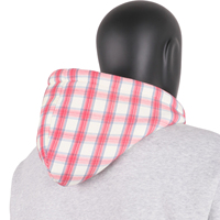 Sweat à capuche zippé en polaire épais à double épaisseur, à carreaux, avec broderie appliquée personnalisée et strass