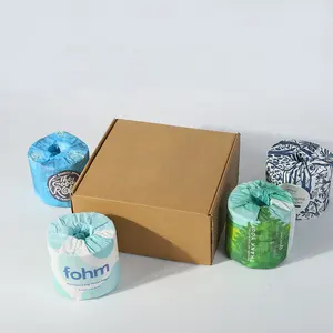 Rouleau de papier hygiénique en pâte de bambou biologique non blanchie écologique