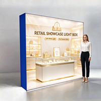 Affichage lumineux pour showroom de vente au détail, profil en aluminium SEG, éclairage LED sur le bord, bannière en tissu