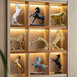 Mystic Arts Horse Zodiac Ornament Resin Sculpture Modern Decor For Living Room Office <b>Desk</b> Gift - Product Image 1