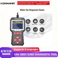 Escáner de Automóviles OBDII KONNWEI KW320, Herramienta de Diagnóstico Profesional, Lector de Códigos Automotrices, Pantalla TFT de 2.8 Pulgadas, 12V RTOS