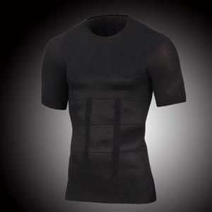 Chaleco moldeador adelgazante de talla grande para <span class=keywords><strong>hombre</strong></span>, Camiseta deportiva sin mangas de nailon transpirable térmico con compresión de pecho y abdominoplastia - Product Image 4