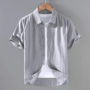 QFZ3026-Nueva camisa de hombre de manga larga, informal, estilo <span class=keywords><strong>japon</strong></span>és, versátil, de color sólido y sencilla - Product Image 1