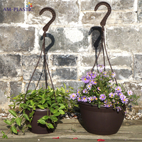 Support de pot de plante suspendu au plafond en plastique rond et moderne avec crochets et cordes Décoration intérieure pour plantes de jardin