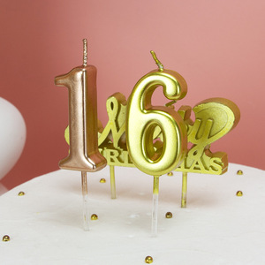 Bougies d'<span class=keywords><strong>anniversaire</strong></span> numériques écologiques dorées, fourniture directe d'usine, peinture pour bougies métalliques or, argent, caméléon - Product Image 6