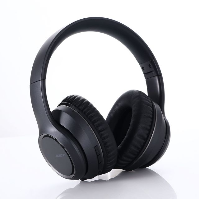 Wireless Ear BT Headphones Active Noise Cancellation IPX4 Waterproof Foldable Design Digital Display Long Life Sports DJ Leather