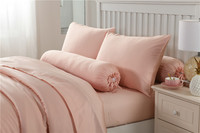 Ensemble de housse de couette jetable en satin de bambou 100% biologique certifié Oeko-Tex 400TC, teinture unie, taille King, Queen, Twin, pour la maison