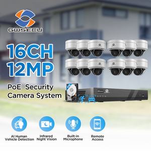 GWSECU <span class=keywords><strong>16ch</strong></span> telecamera di sicurezza 12Mp con <span class=keywords><strong>Dvr</strong></span> NVR OEM 16 canali 4TB PoE NVR CCTV Kit fotocamera SMD AI Face Detection System - Product Image 2