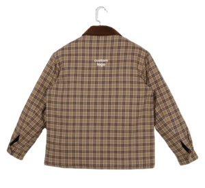 Áo khoác nam có khóa kéo, tay dài, họa tiết ca rô, lót bông ấm áp mùa đông, có túi, thêu logo, thiết kế tùy chỉnh - Product Image 2