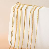 Collier chaîne en acier inoxydable couleur or Myshape pour femme, style minimaliste, maillons cubains, trombones, serpent torsadé, bijoux de mode, vente en gros