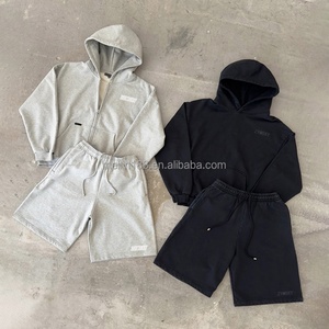 Custom Baggy Tracksuits for Men High Quality 420 Gsm Hoodie and Shorts <b>Set</b> 2 <b>Piece</b> Jogger <b>Set</b> Tracksuit Sweat Suit Custom Unisex - Product Image 1