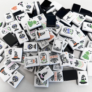 Juego de Mahjong Personalizado de Lujo con Temática Moderna de Halloween, 160 Fichas, Portátil, Ecológico, de Acrílico, para Entretenimiento - Product Image 1