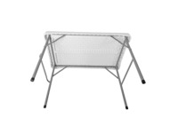 Table pliante carrée en plastique HDPE de 113cm avec pieds en acier enduit de poudre pour barbecue