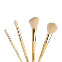 Pinceaux de maquillage en fibre de laine avec manche en bambou naturel personnalisés avec logo Pinceaux de maquillage en bois de chèvre avec logo de marque privée