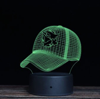 Lampe à Illusion 3D Veilleuse de Table 7 Couleurs Optique USB LED Tactile 3D Veilleuse en Bois
