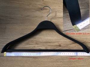 Móc áo nhựa cao cấp, chất lượng cao, sản xuất tại nhà máy, tùy chỉnh, dành cho người lớn, kiểu Zara, sơn đen cao cấp và móc bạc bóng. - Product Image 6